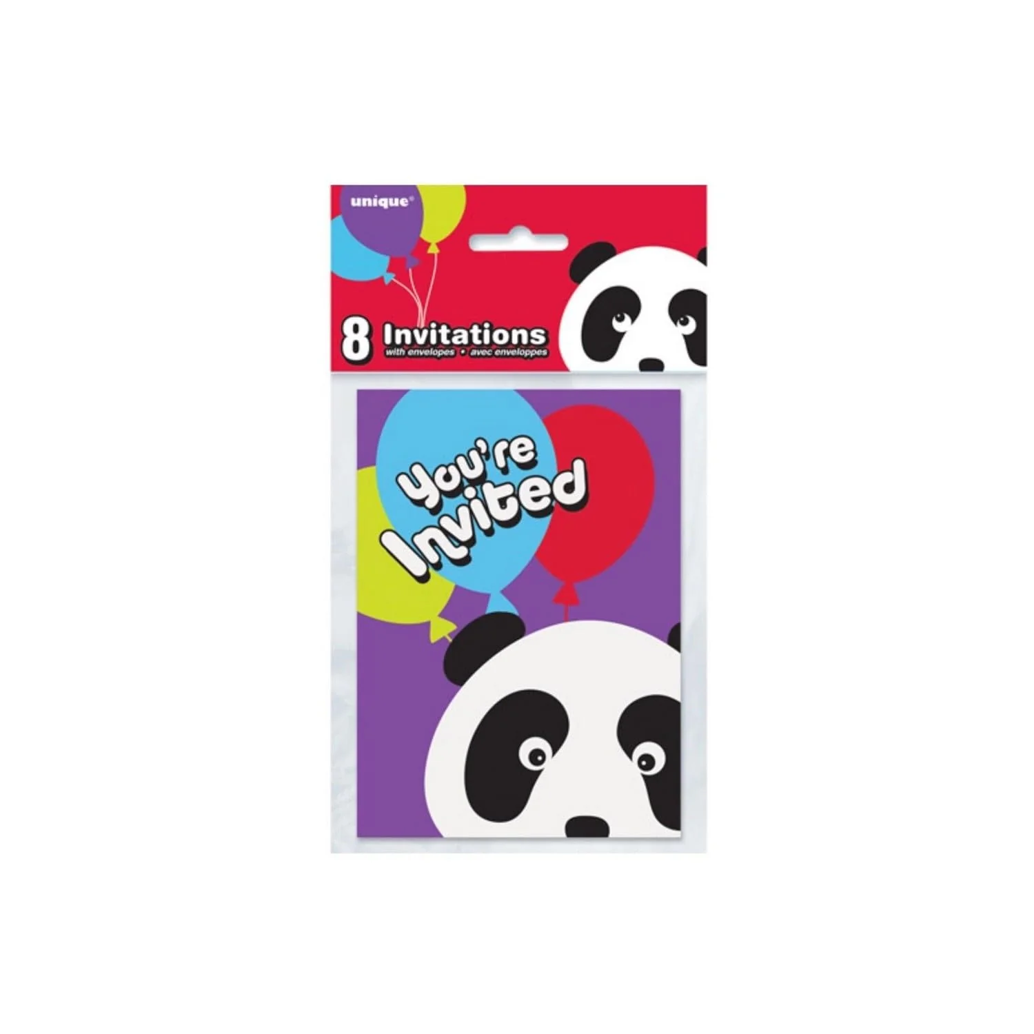 Vibrant Birthday Panda Invitations - 8.38" x 4.5" (8-Pack) – Stunning Multicolor Design & Premium Quality Cardstock, Perfect For Memorable Milestone Celebrations