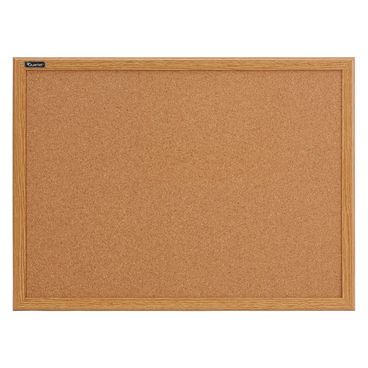 Quartet Corkboard, Framed Bulletin Board, 3' x 2', Cork Board, Oak Frame (85223B)