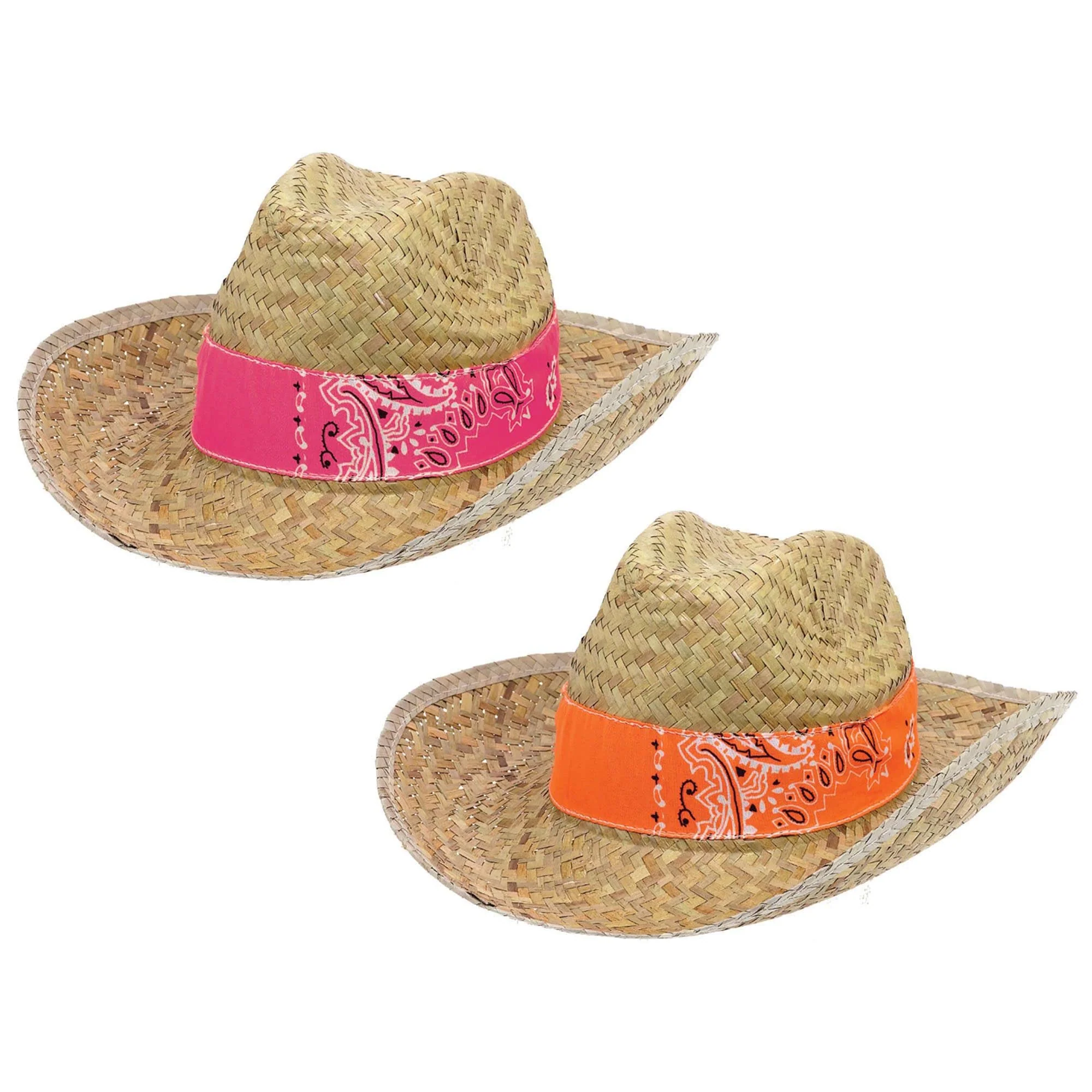 Amscan Spanish Straw Hats Costume Accessory - 3" x 14 1/2", Multicolor - 2 Pcs