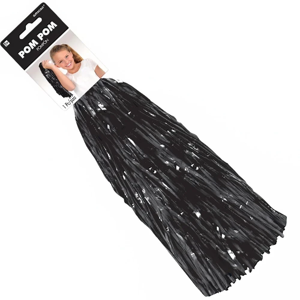 Black Pom Pom Mix - 15" (1 Count) - Vibrant Party Decorations, Versatile & Reusable, Eye-Catching Aesthetic for Any Event