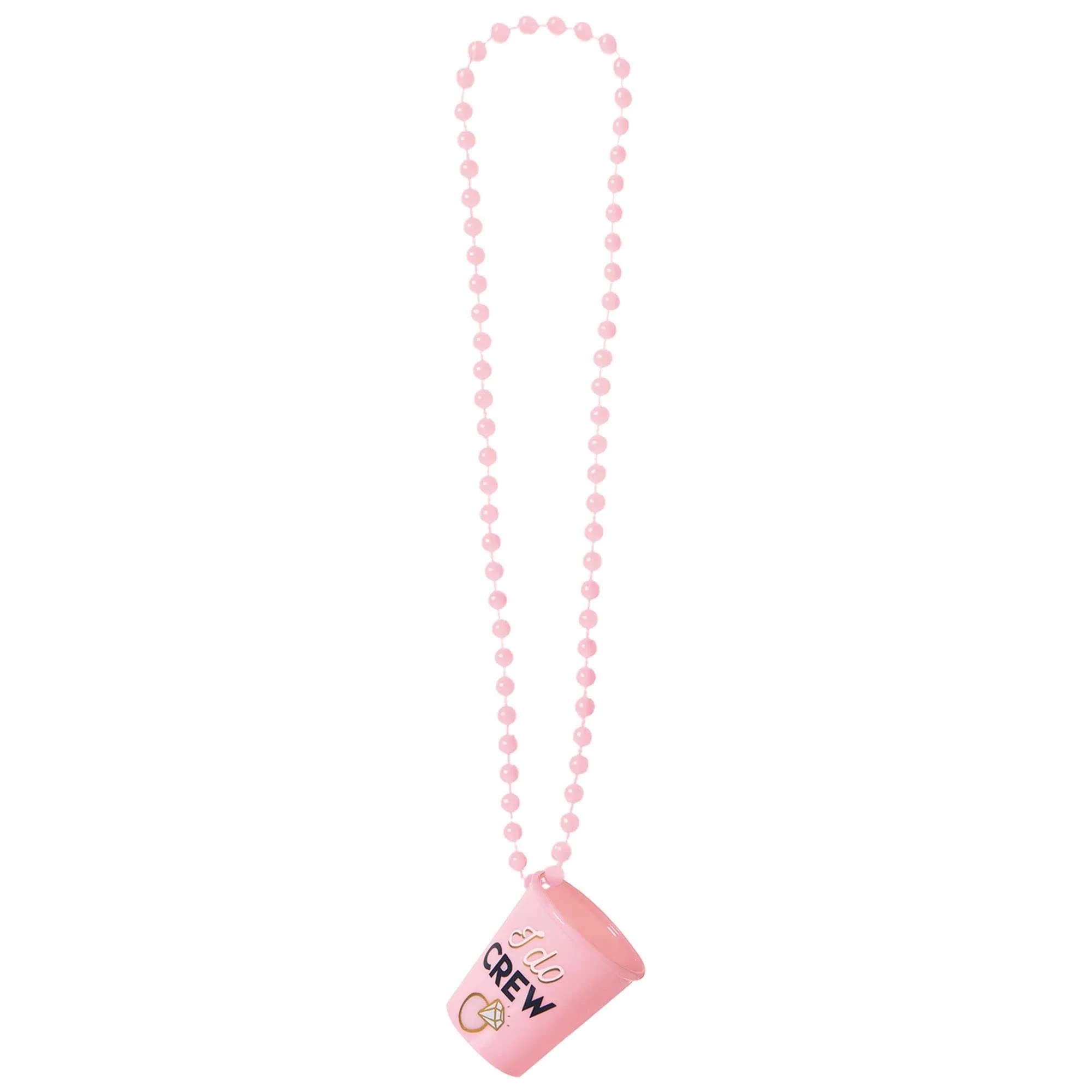 I Do Crew' Pink Shot Glass Necklaces (20"x 2") - Pack of 6 - Stylish Party Accessory, Perfect for Bachelorette Party Celebrations, Wedding Events, & Bridal Showers