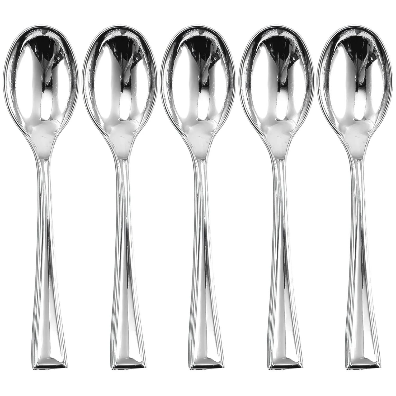 Amscan Mini disposable-spoons, 1/2" x 4", Silver