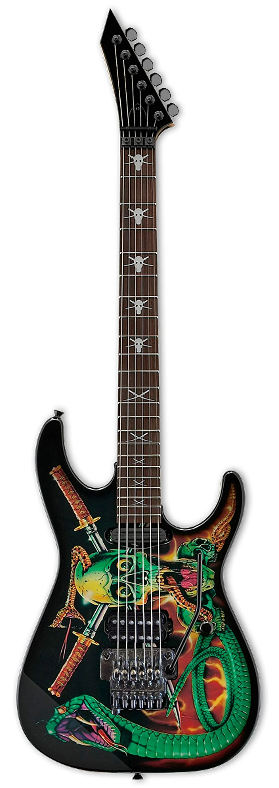 FanMerch Mini Guitar Dokken Collectible George Lynch Skulls & Snakes Guitar Replica