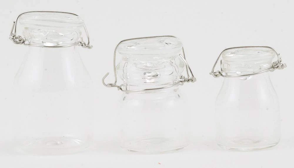 International Miniatures by Classics Dollhouse Miniature Set of Glass Canisters, 3 Pieces