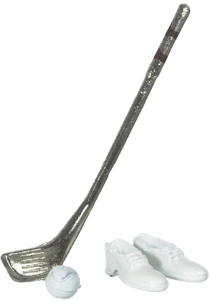 International Miniatures Dollhouse Miniature Golf Club Set with Golf Shoes
