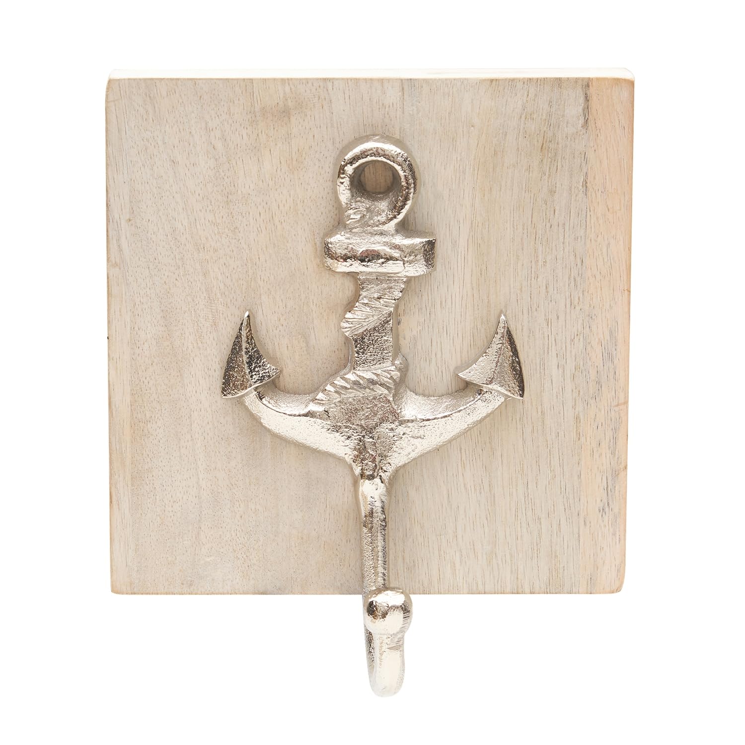 Beachcombers Mango Wood Nautical Wall Hook. 5.5-inch Length, Wall Hanging Ornganizer (Anchor)
