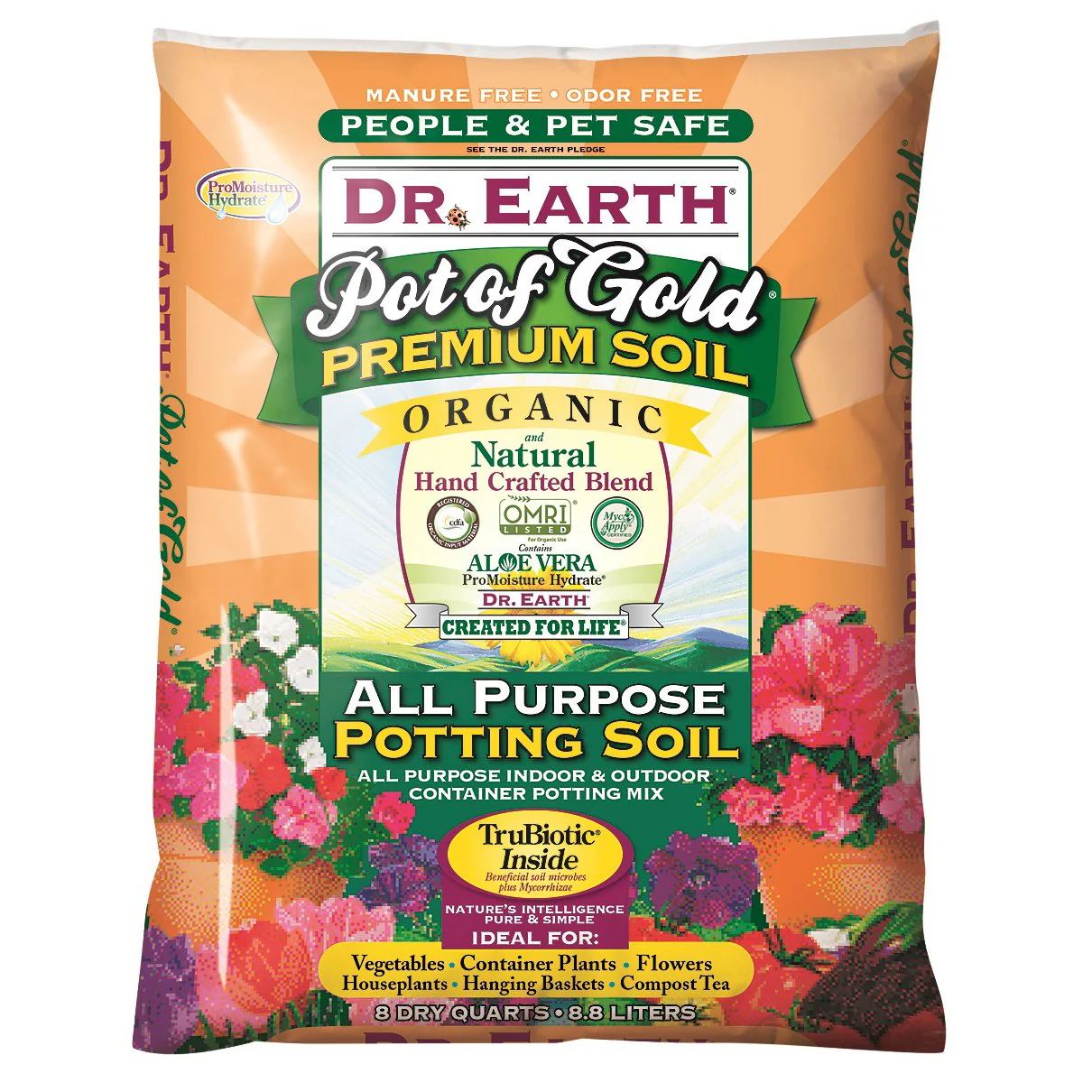 Dr. Earth Gold Premium Potting Soil, 8 Quart, Natural