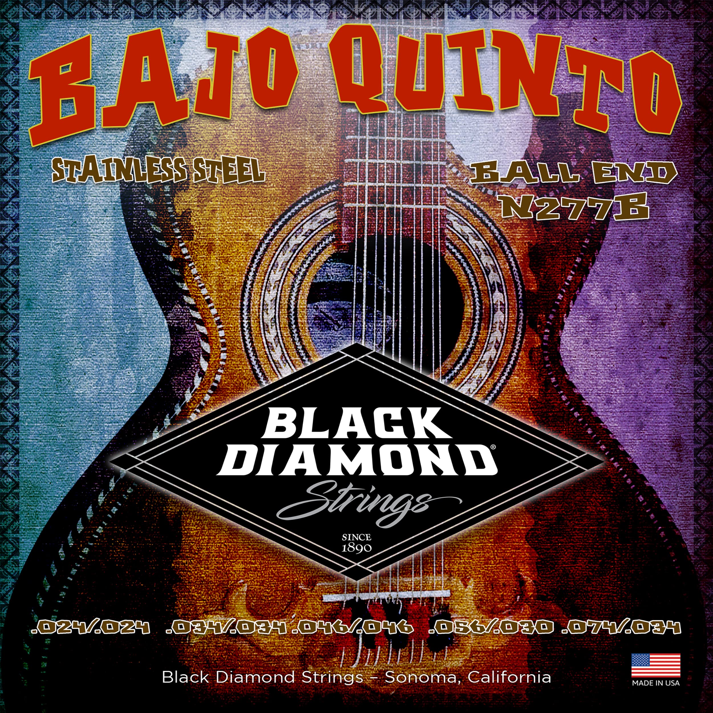 Black Diamond Strings® N277B Bajo Quinto Stainless Ball End .024 | .034 | .046 | .056 030 | .074 .034