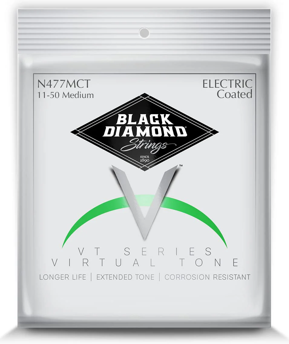 Black Diamond Strings® N477MCT Electric Clear Coat Nickel Wound Medium .011P.014P.018P.028N.038N.050N
