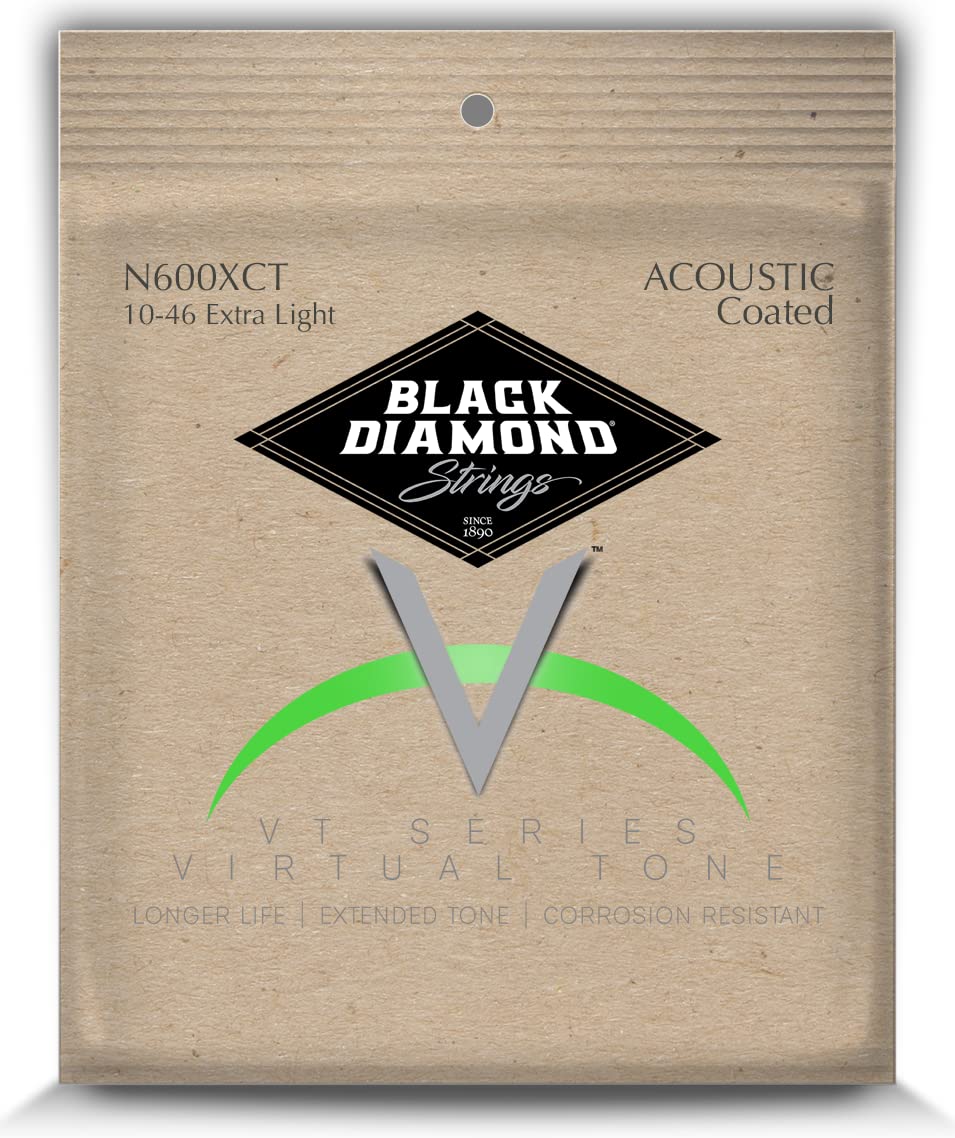 Black Diamond Strings® N600XLCT Acoustic Clear Coated Phos XL .010P.014P.022PB.030PB.038PB.046PB