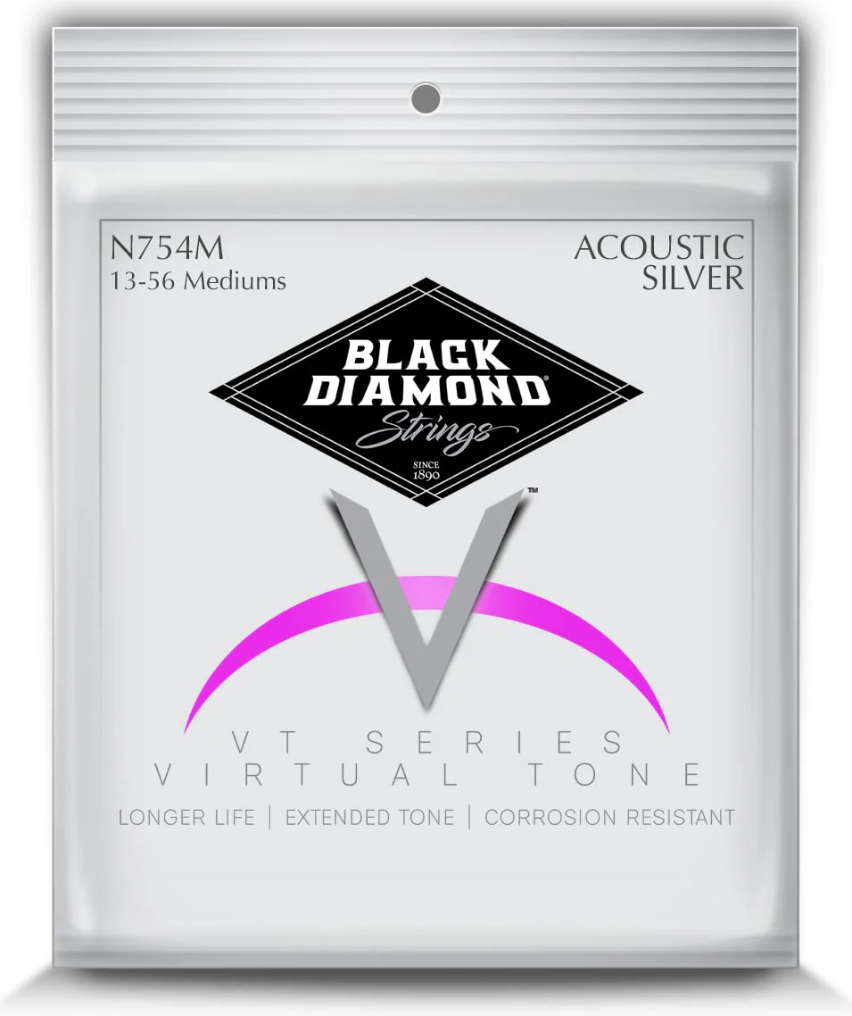 Black Diamond Strings® N754M Acoustic Silver wound Wound Medium .013P.017P.026S.035S.047S.056S