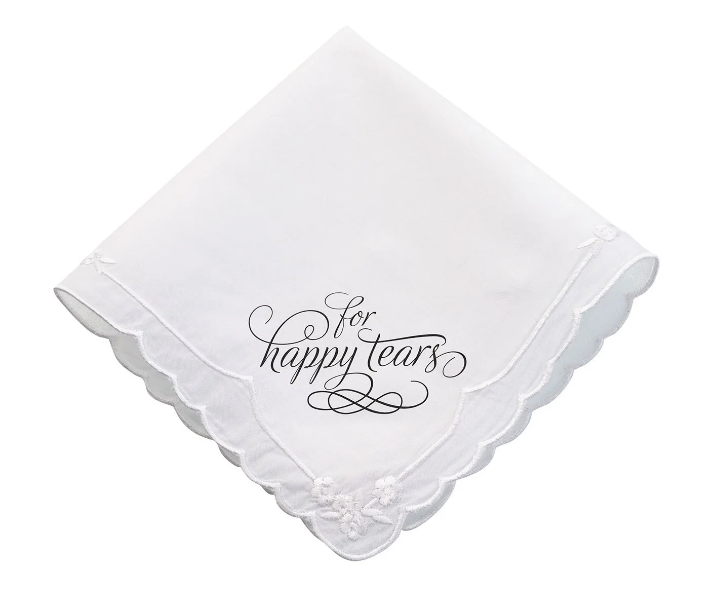 Lillian Rose Wedding Happy Tears Keepsake Hankie, 12", White