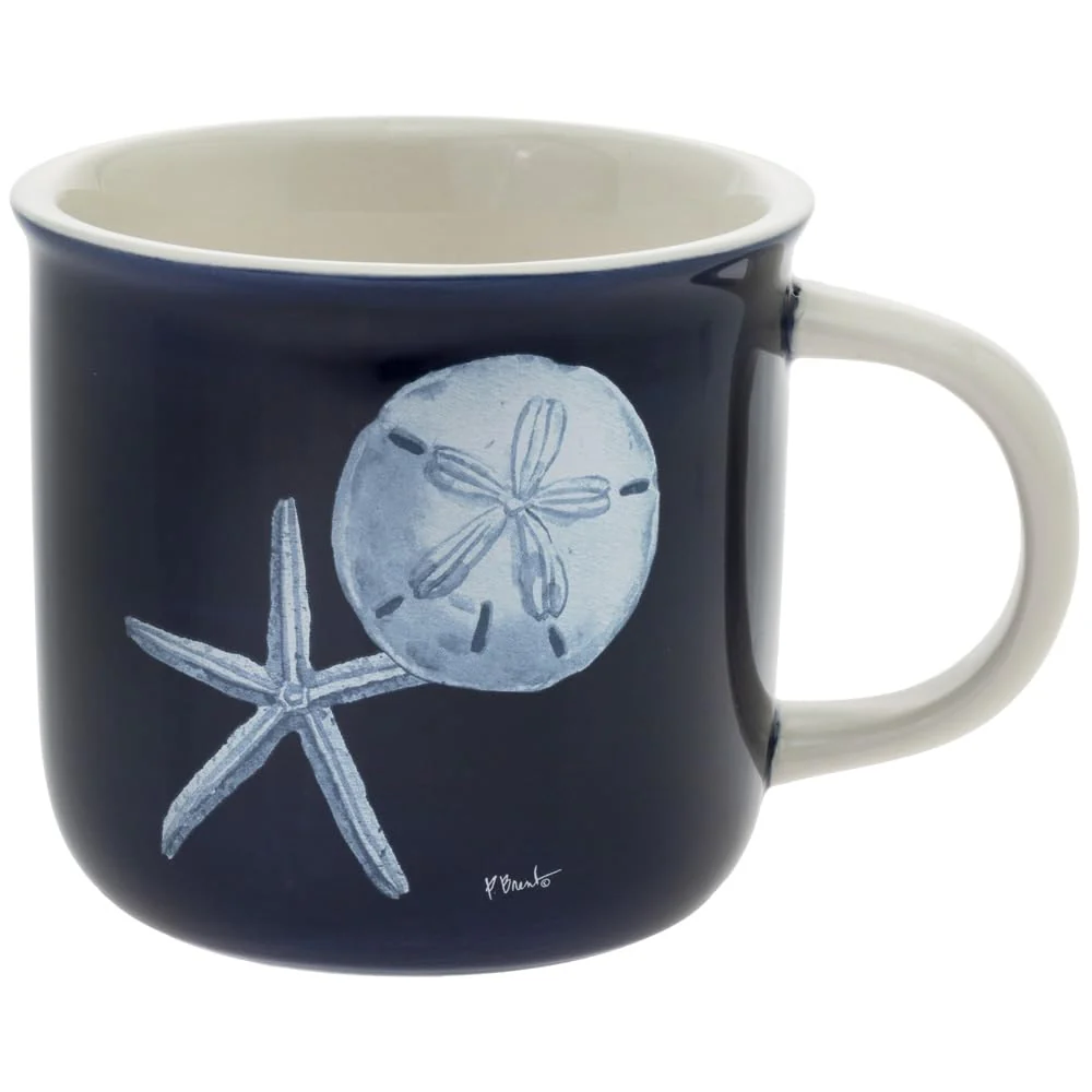 Boston International Coffee Mug Ceramic Tea Cup, 13 Ounces, Dark Sea