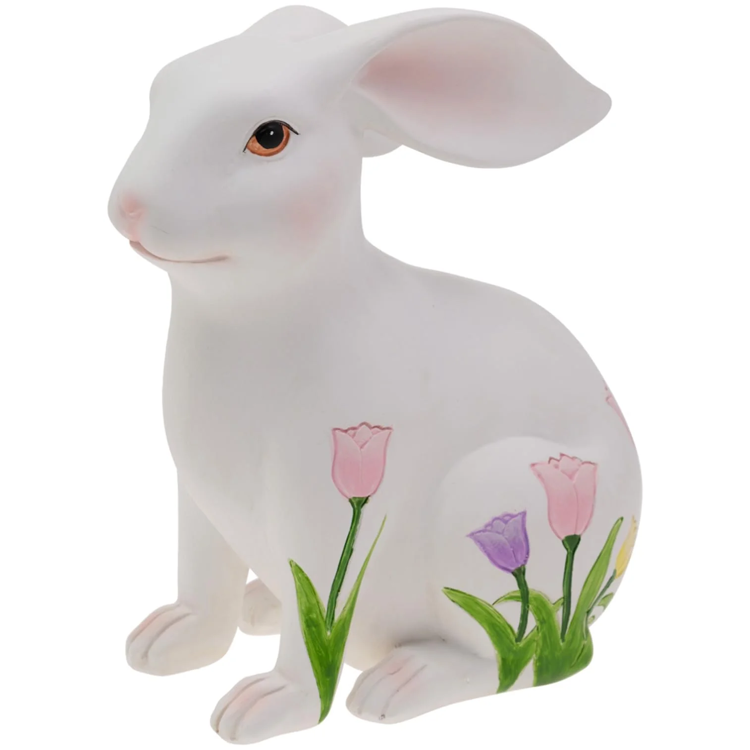 Boston International Easter Bunny Figurine Tabletop Shelf Mantel Spring Decorations for Home, 6.75", Oswald The Tulip Bunny