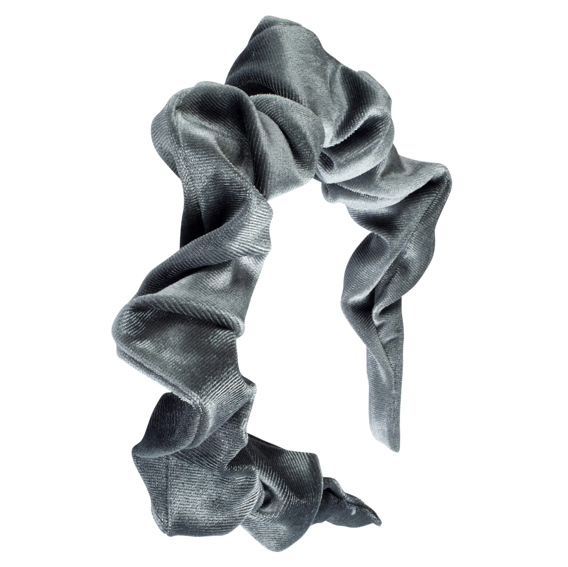Somewhere Haute Ladies Velvet Scrunchie Headband (Gray)