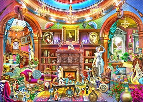 Brain Tree - House Library 1000 Piece Puzzle for Adults - Unique Puzzles for Adults 1000 Pieces and up with Droplet Technology for Anti Glare & Soft Touch - 27.5”Lx19.5”W