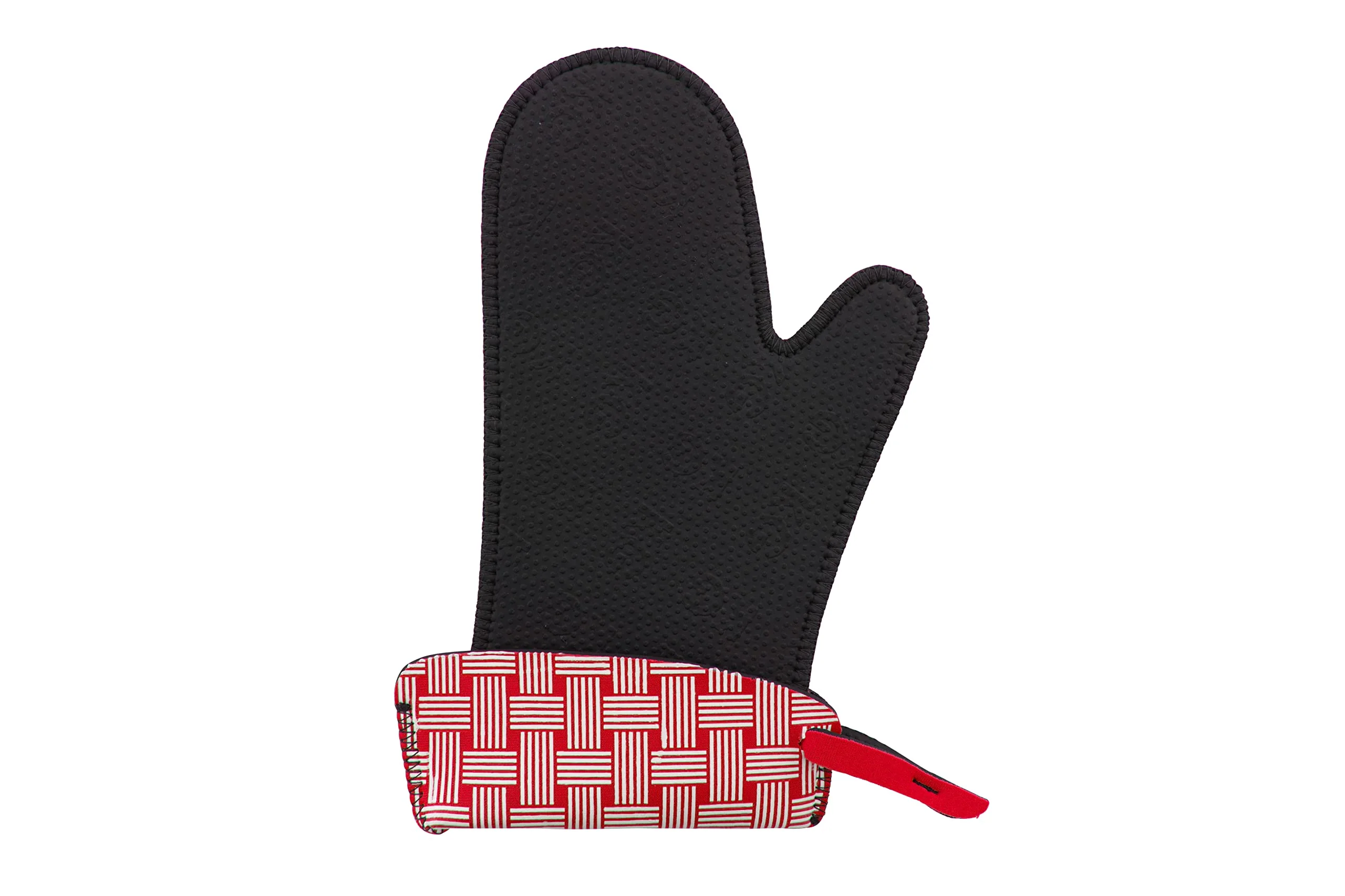 Kitchen Grips Chef's Mitt, Large, Cherry/White Woven