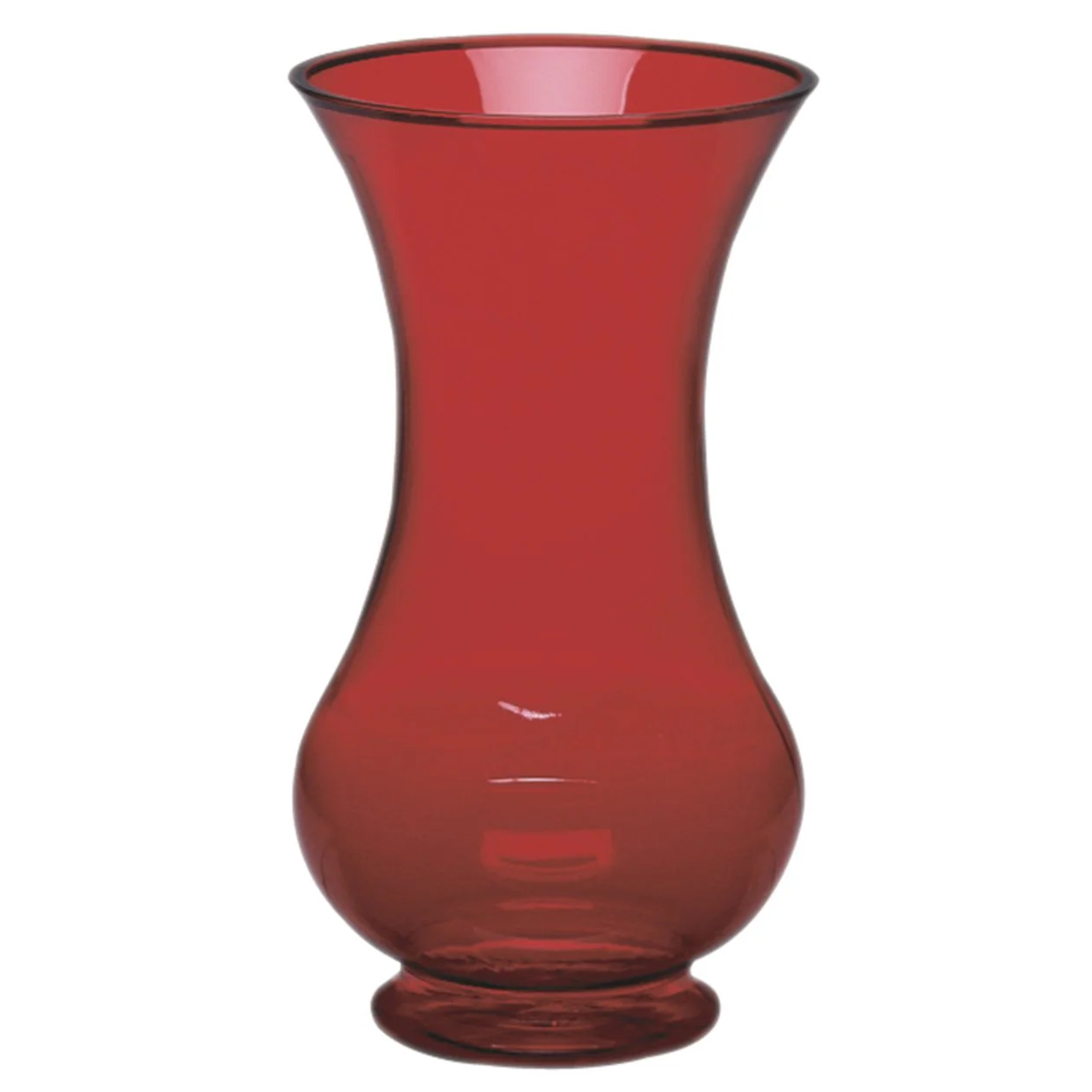 Syndicate Sales 9 3/4" Pedestal Vase, Ruby