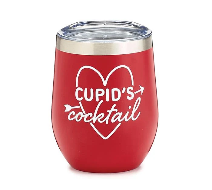 burton+BURTON Cupid's Cocktail Wine Tumbler, 12 Oz, Travel Drinking Accessories
