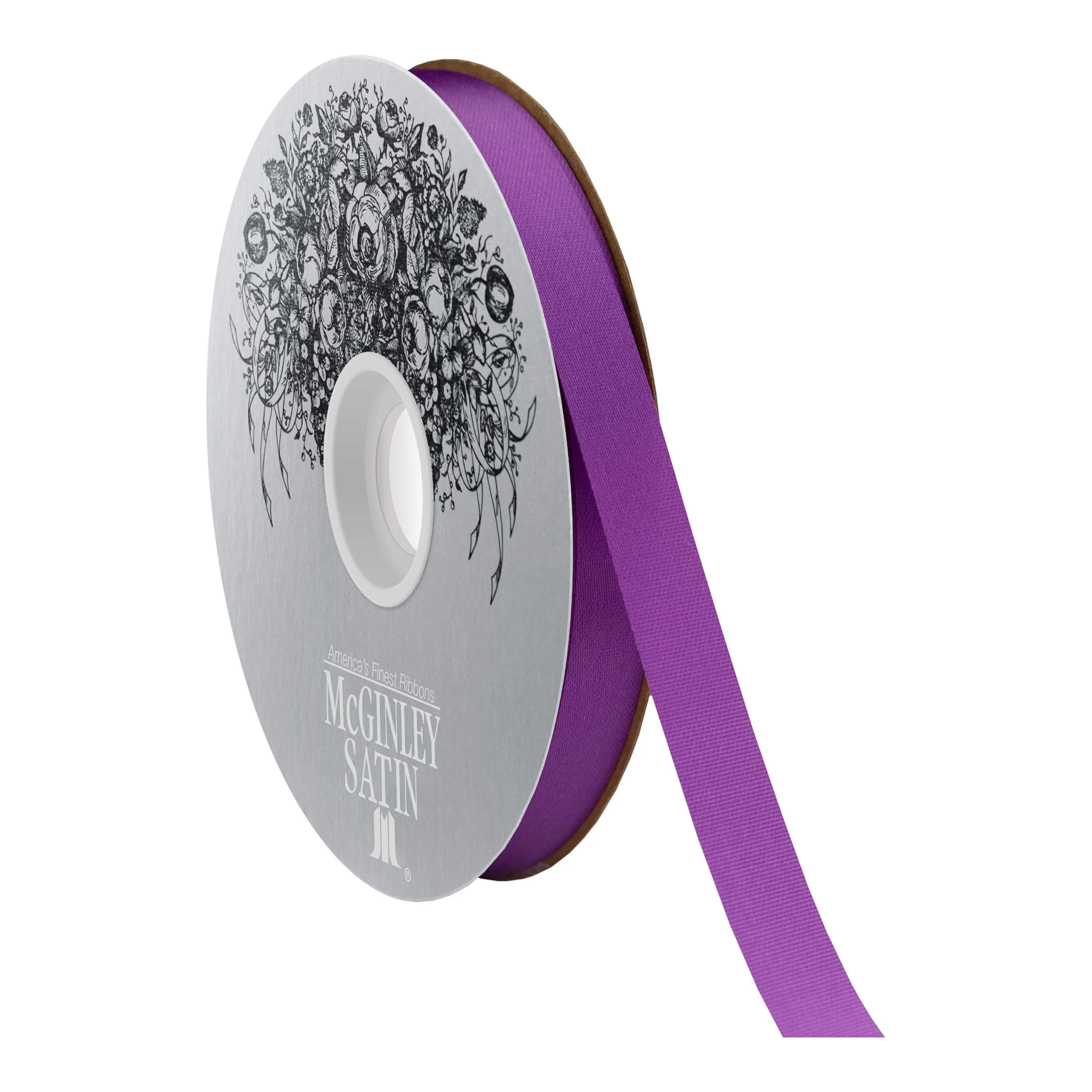 McGinley Mills 9/16" W Acetate Satin Ribbon, Purple, 100 Yard Spool