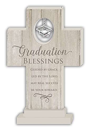 Cathedral Art Abbey & CA Gift Standing Wall Cross-Graduation Blessings, Multi