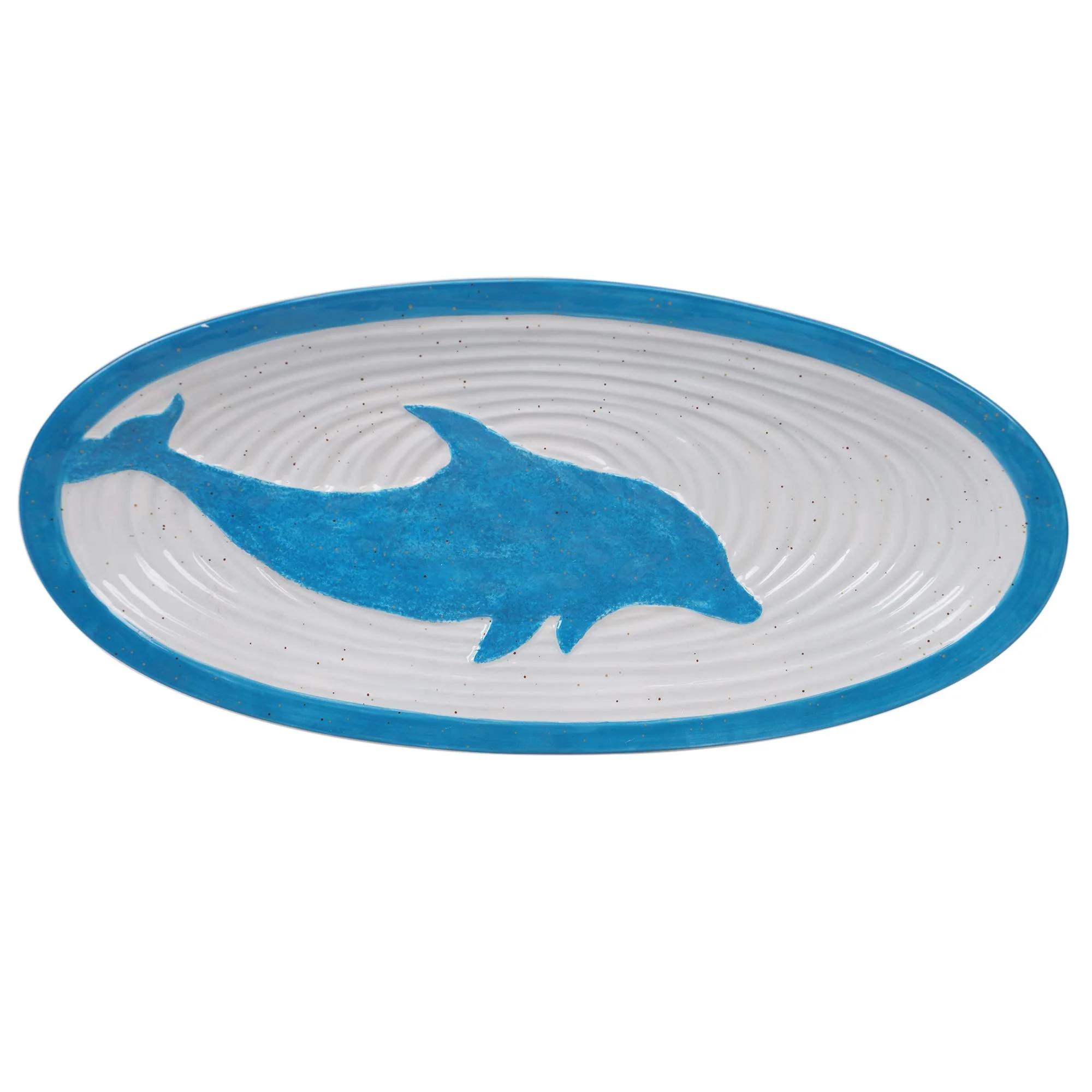 Certified International Natural Coast Oval Fish Platter, 15.25 x 7.25 Servware, Serving Acessories, 5.25 x 7.25, Multicolred