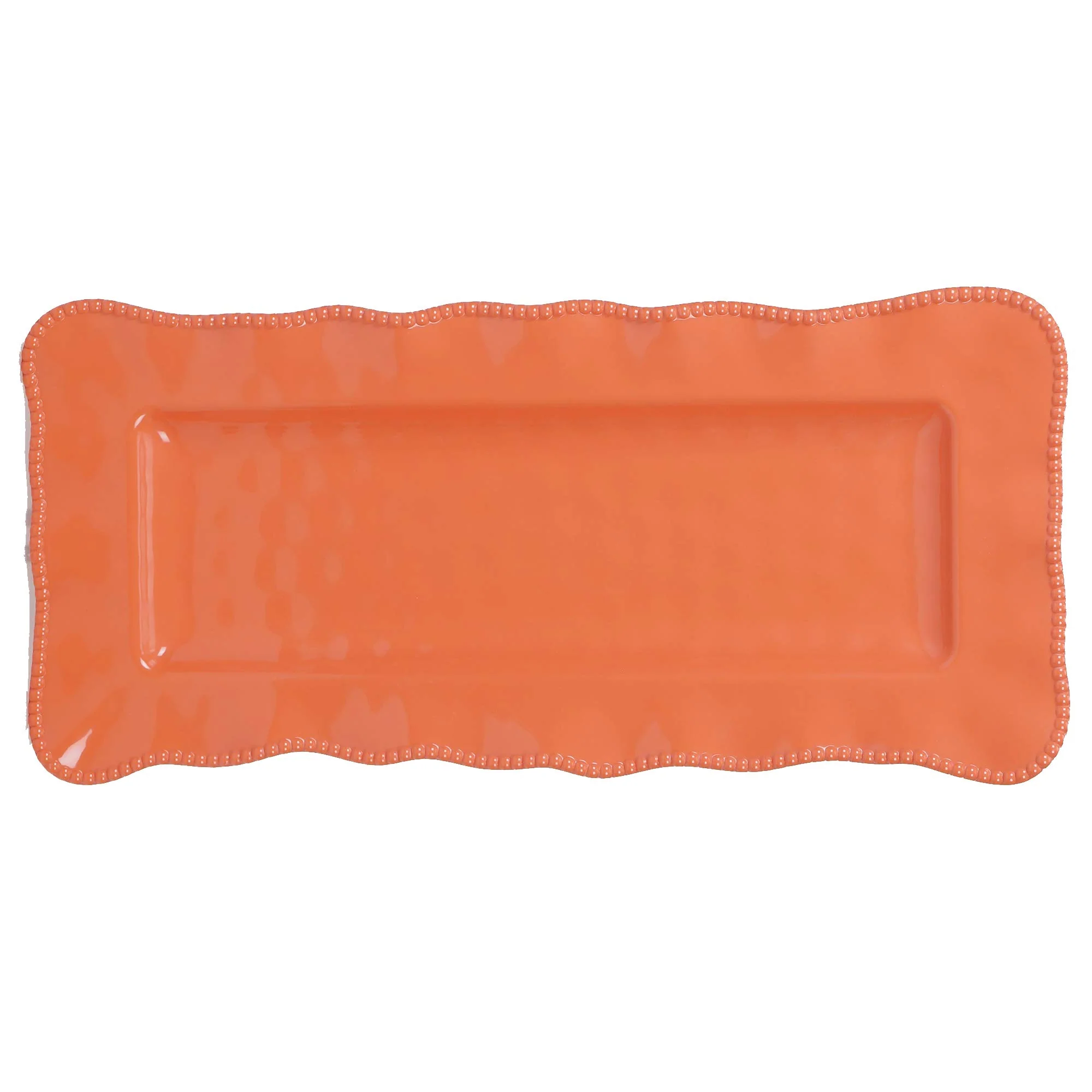 Certified International 27438 Perlette Coral Rectangular Platter 19" x 9" Servware, Accessories,Hostess Serving