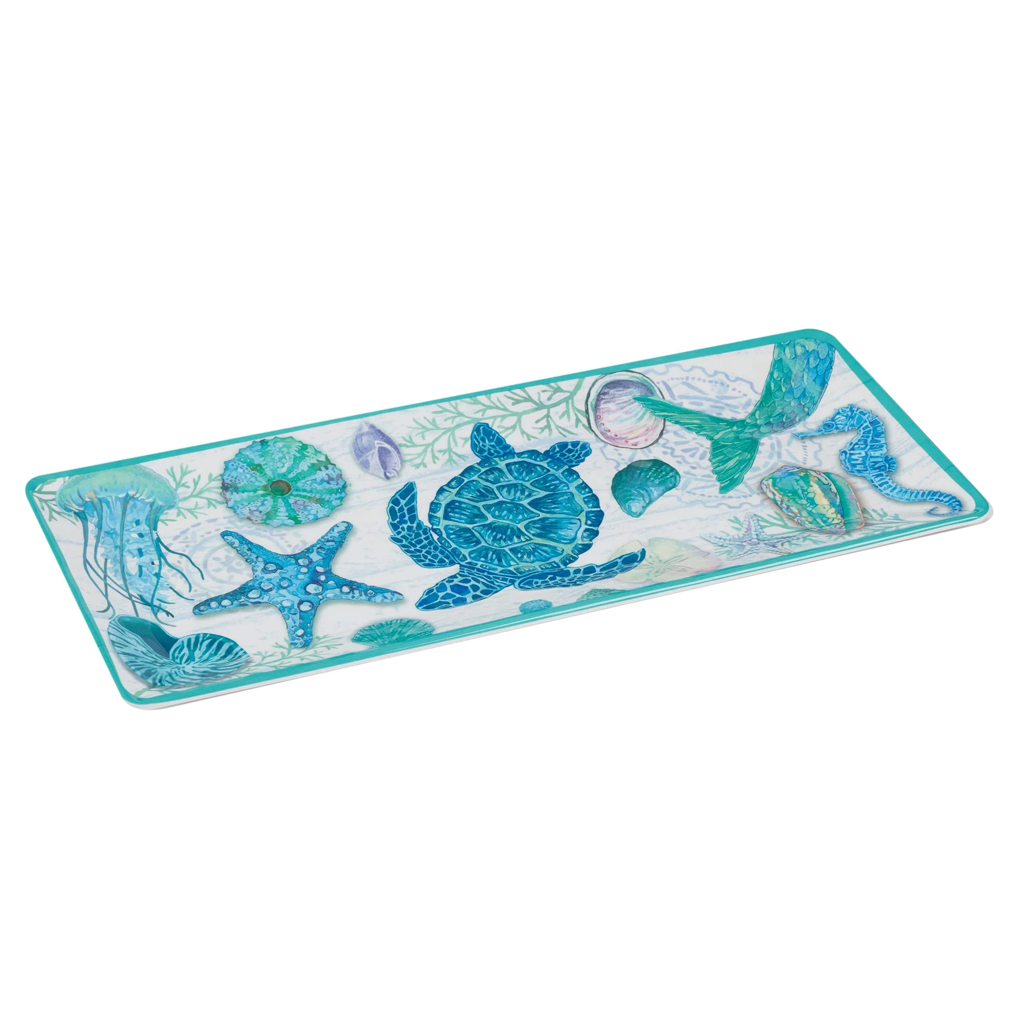 Certified International Serene Seas Rectangular Platter, 19-inches Length, Kitchenware and Accessories