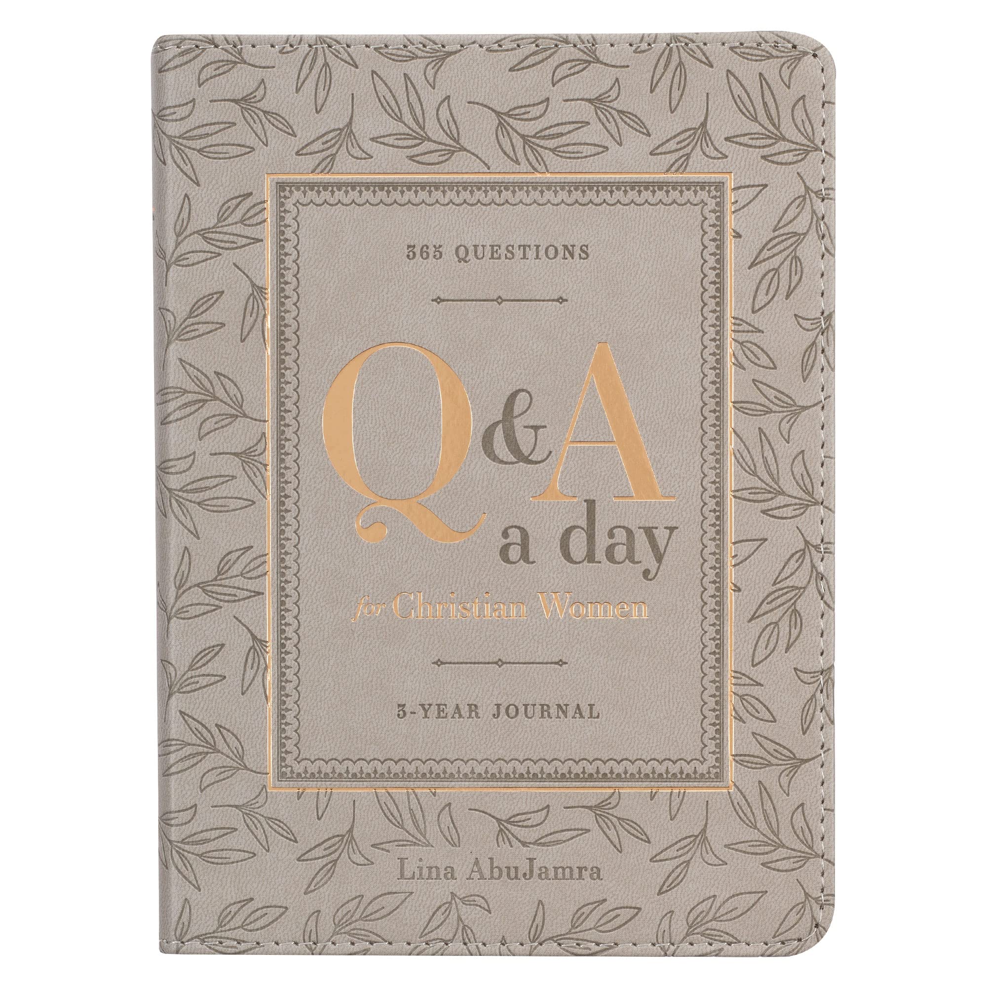 Q&amp;A a Day: Three Year Prompted Journal for Christian Women 365 Questions, Faux Leather, Taupe