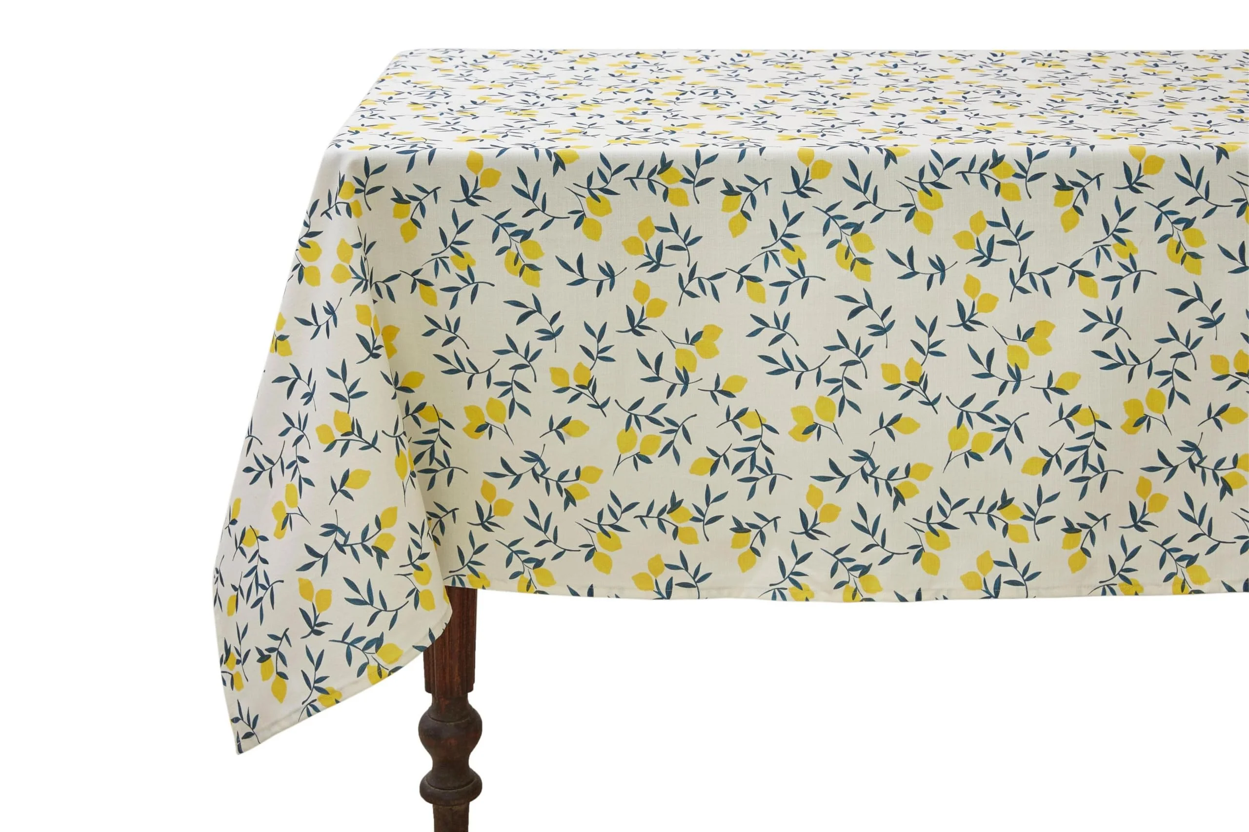 Coucke Printed Tablecloth in Metis, Lemon Zest, 180 x 180 cm