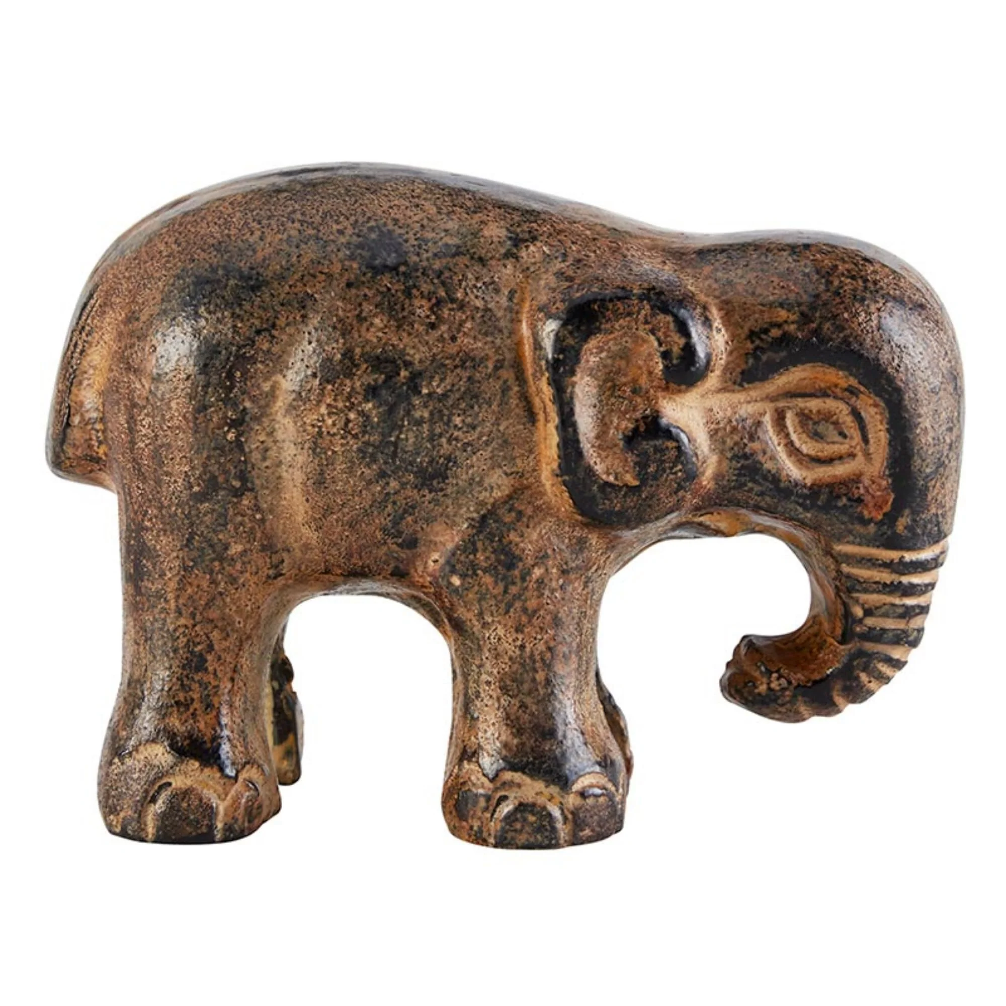 47th & Main Elephant Sculpture Home Décor for Table, 4.5" L x 2" W x 3.75" H, Brown