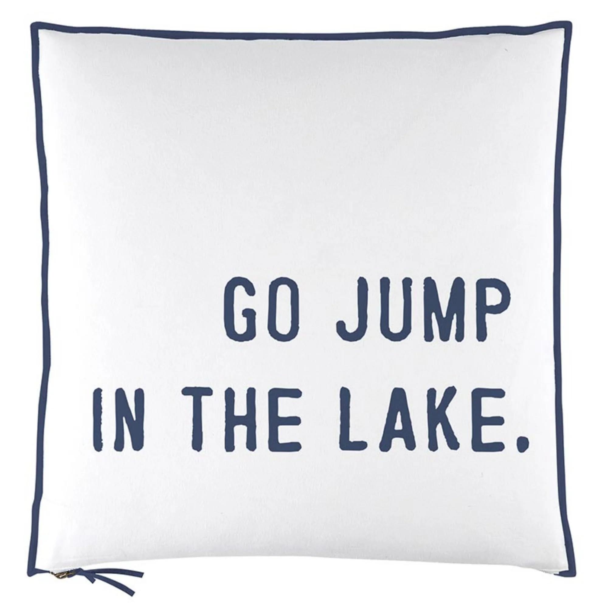 Santa Barbara Design Studio 100% Cotton Square Sofa Pillow with Duck Feather Insert Face-to-Face Designs Accent and Throw Pillows Collection, 26", Go Jump in The Lake