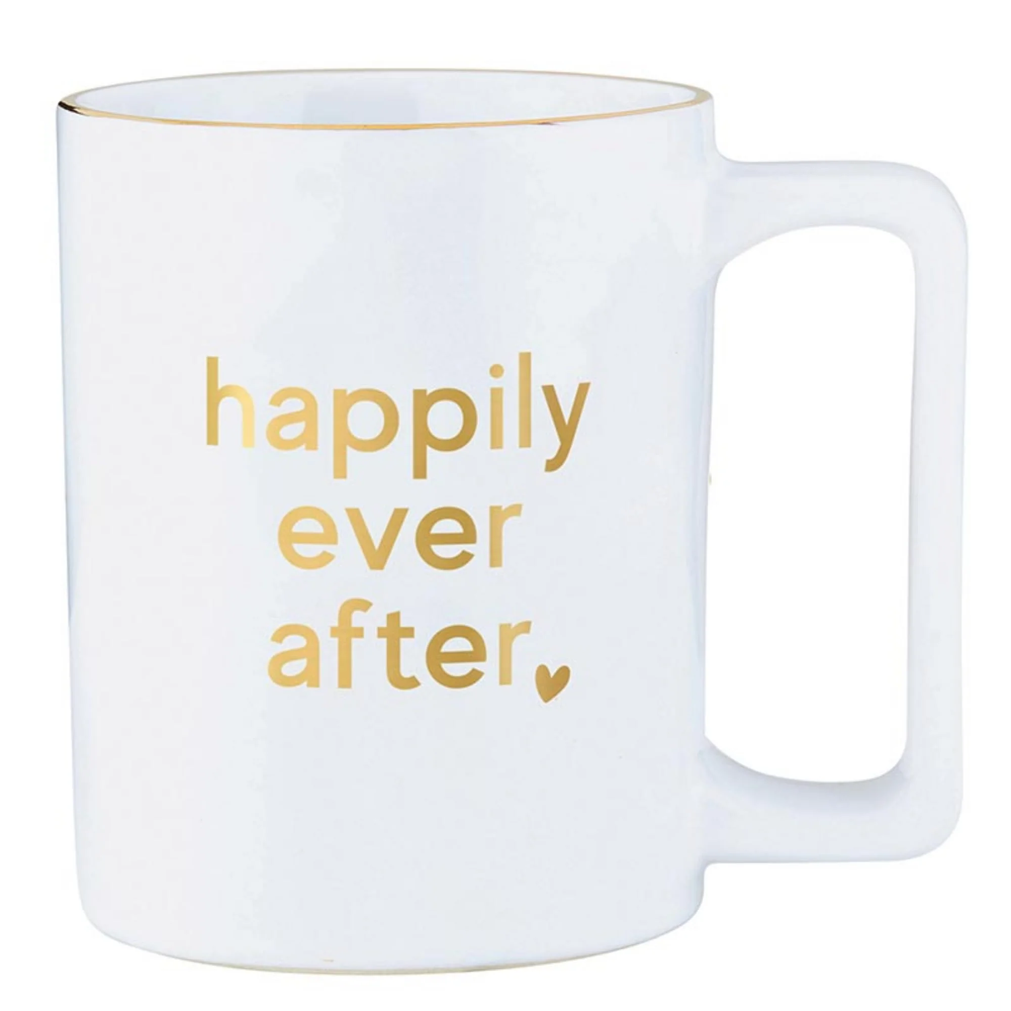 Santa Barbara Design Studio Wedding Gifts Gold Foil Ceramic Coffee Mug, 16-Ounce, Happily Ever After