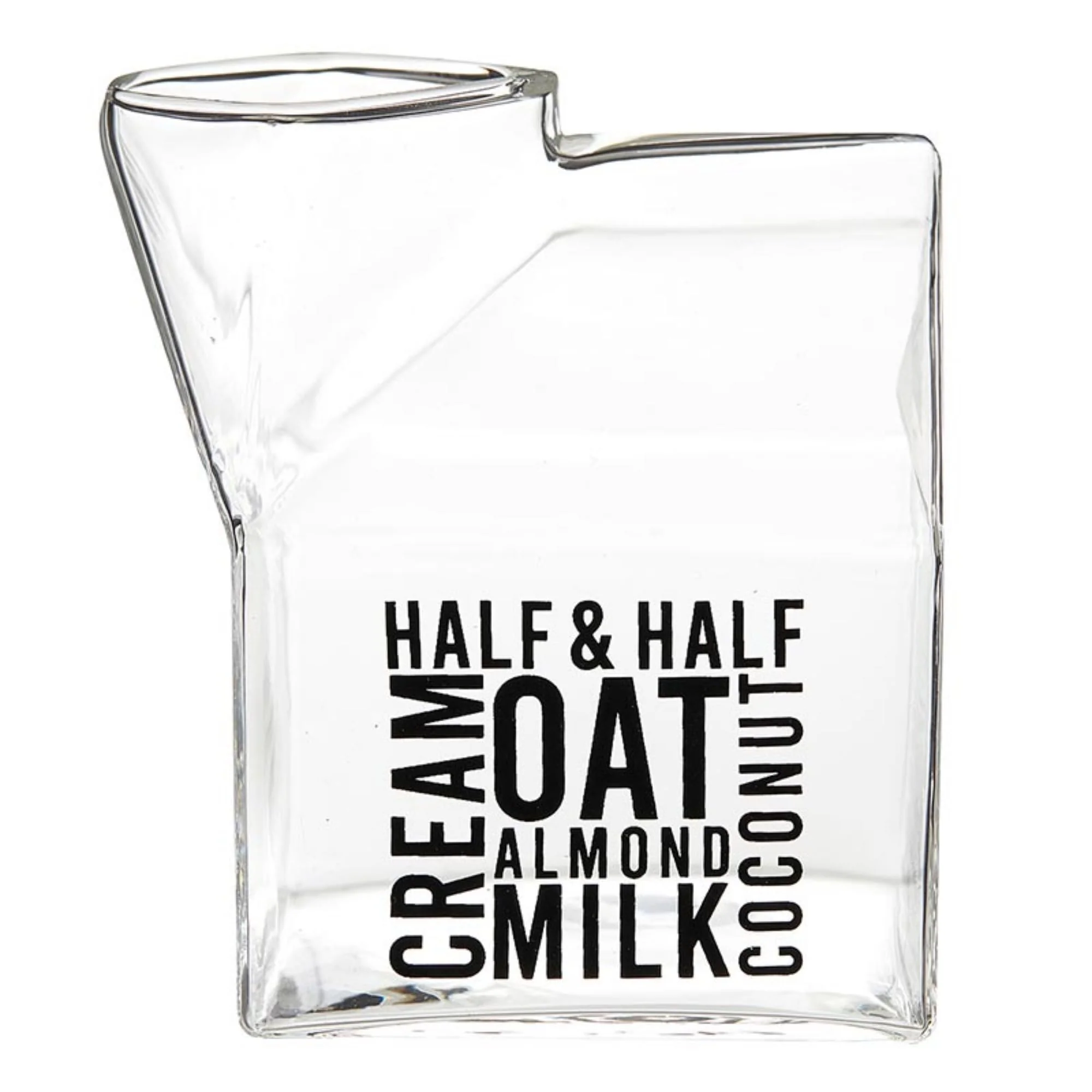 Santa Barbara Design Studio Coffee Bar Gifts Glass Milk Carton for Creamer, 12-Ounce, Clear