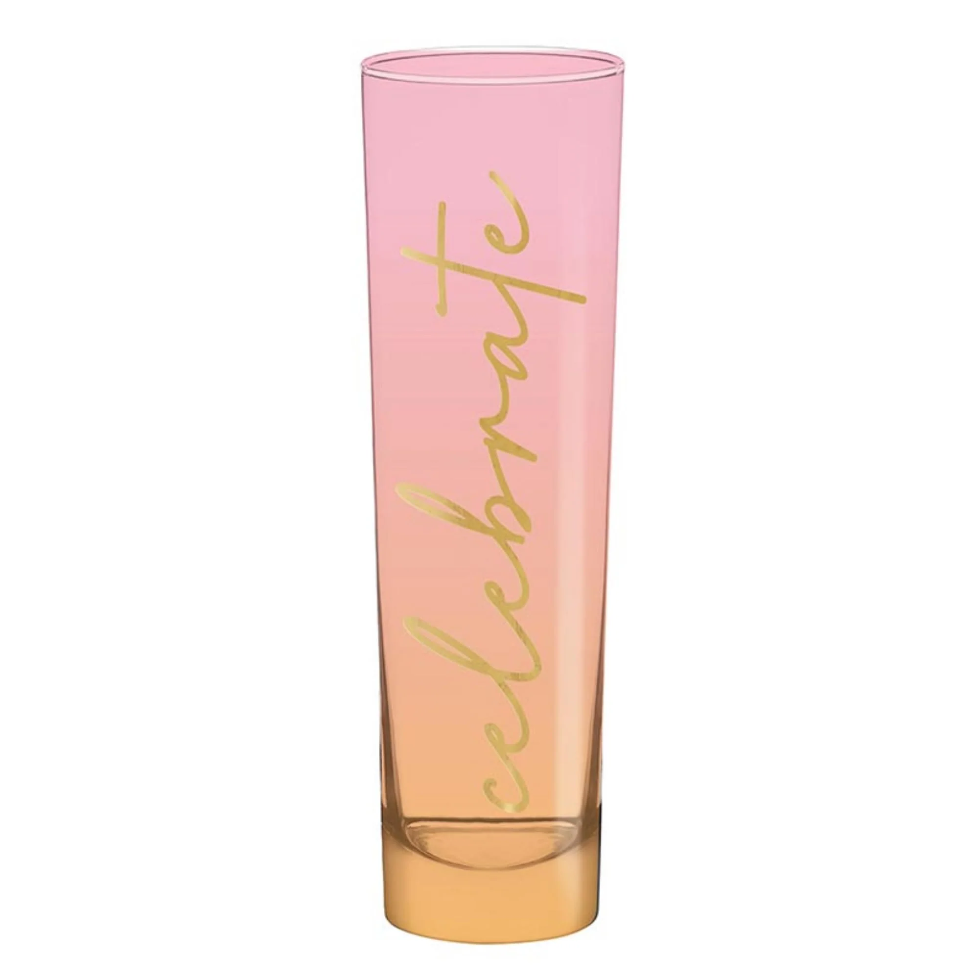 Slant Collections Flat Stemless Champagne Glass, 8-Ounce, Celebrate