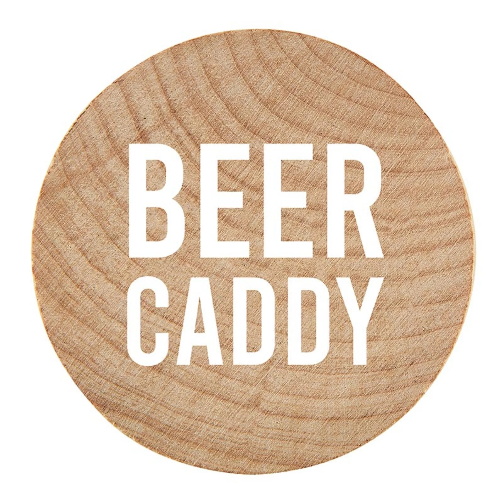 Slant Collections Golf Gifts Round Wooden Bottle Opener, 2.25" Diameter, Beer Caddy