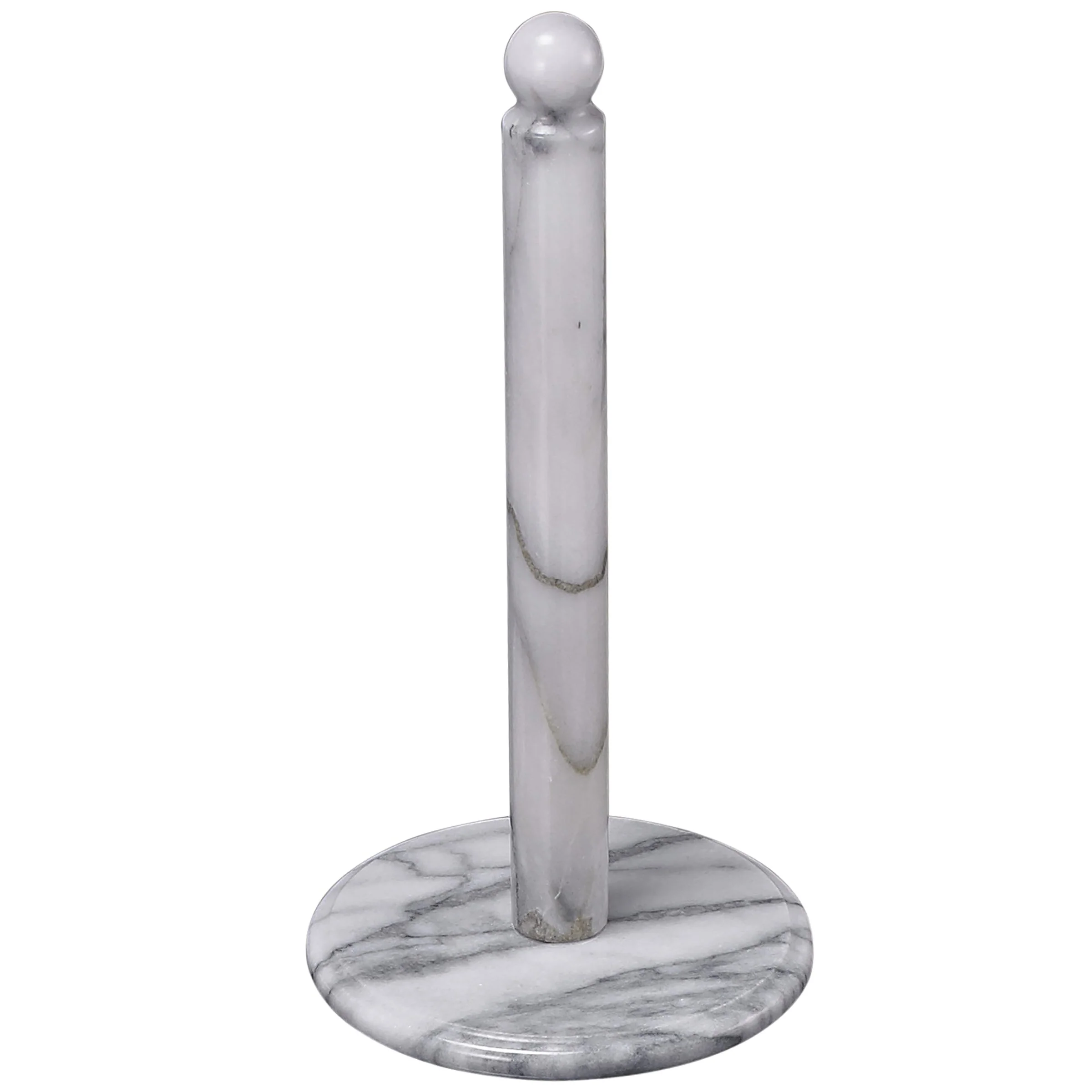 Creative Home Deluxe Natural Marble Upright Paper Holder Kitchen Towel Dispenser, 6-1/2" Diam. x 12-1/2" H, Off-White (patterns may vary)