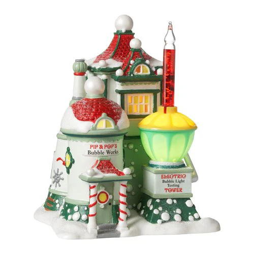 *Department 56 North Pole Series Village Pip and Pop's Bubble Works Lit House 6.89-Inch