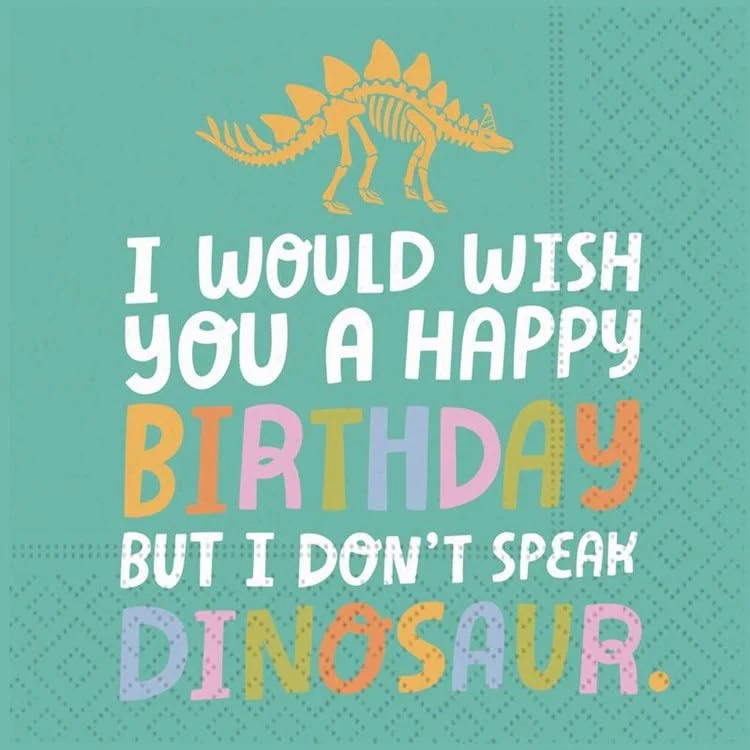 DESIGN DESIGN I Don't Speak Dinosaur Beverage Napkin, Party Supplies