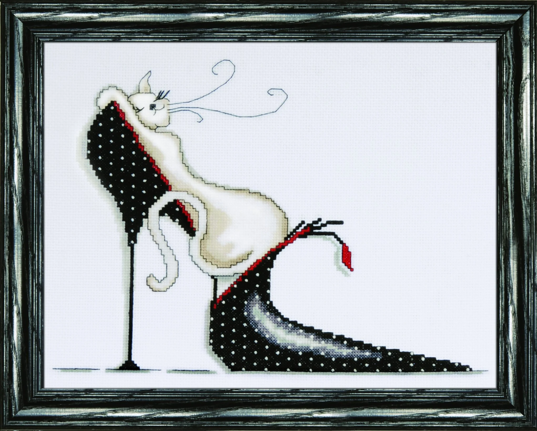 Tobin DW2552 14 Count Polka Dot Shoe Counted Cross Stitch Kit, 10 by 13-Inch