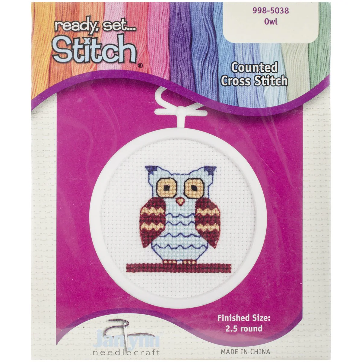 Janlynn Kid Stitch Cross Stitch Kit 2 1/2 in. Owl