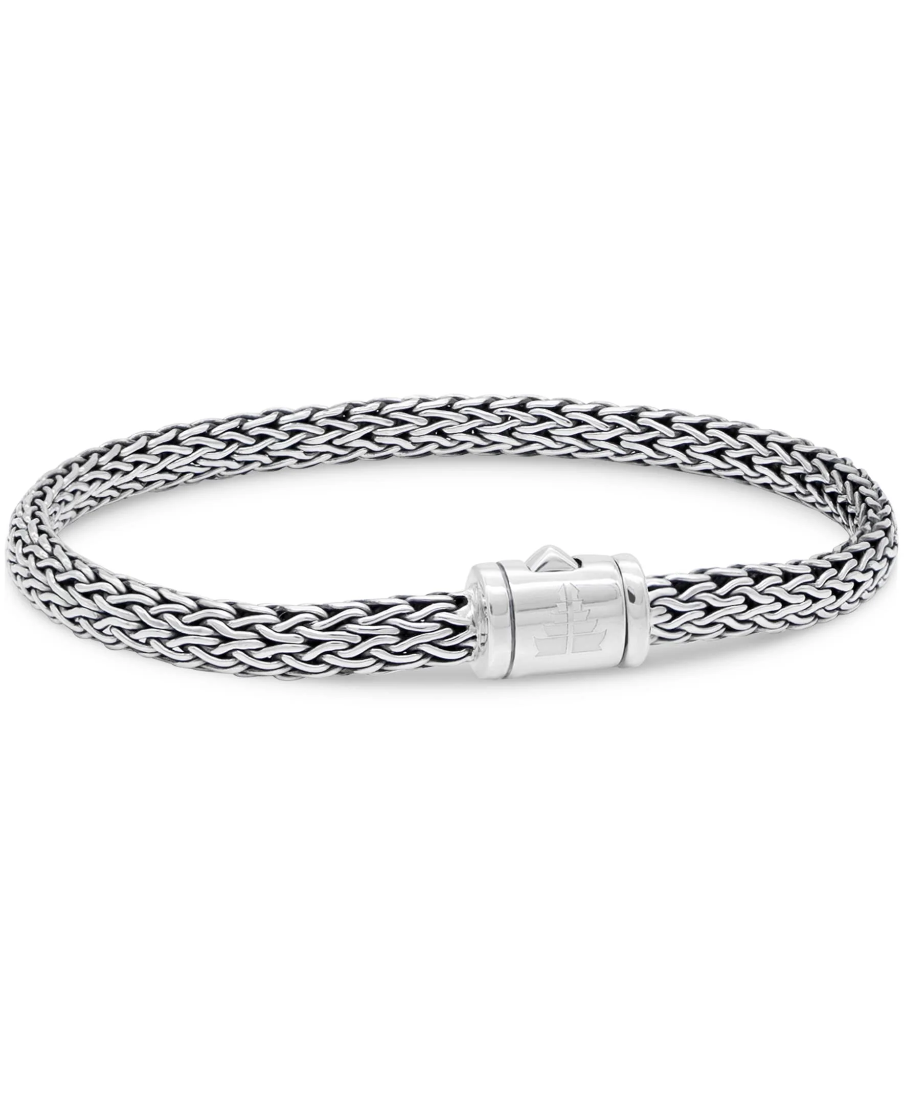 Sterling Silver 925 with Woven Dragon Bone Tulang Naga 5mm Chain DEVATA Bali Chain Bracelet Women Men DBK5235 (SIZE M/7.5")
