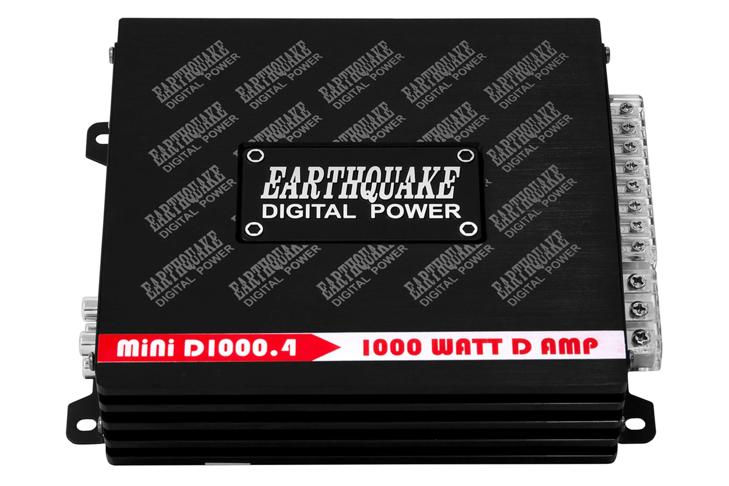 Earthquake Sound MiNi D1000.4, 1000-watt 4 Channel Car Amplifier, Red, Black, White, Yellow