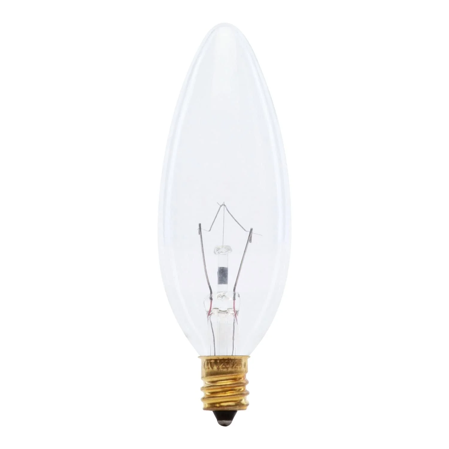 Feit Electric Bp25ctc 25 Watt Clear Straight Tip Chandelier Light Bulbs 2 Count