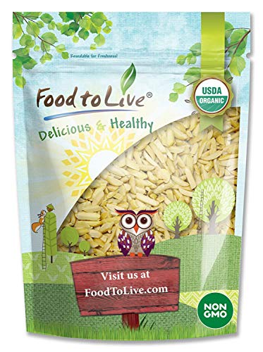 Organic Blanched Slivered Almonds, 2 Pounds - Non-GMO, Raw, Unpasteurized, Unsalted, Vegan, Keto, Paleo, Kosher, Bulk, High in Protein, Dietary Fiber, Vitamin E, Copper, Manganese, Magnesium, and Riboflavin. Great for Cooking, Baking, Salads and Cereals.