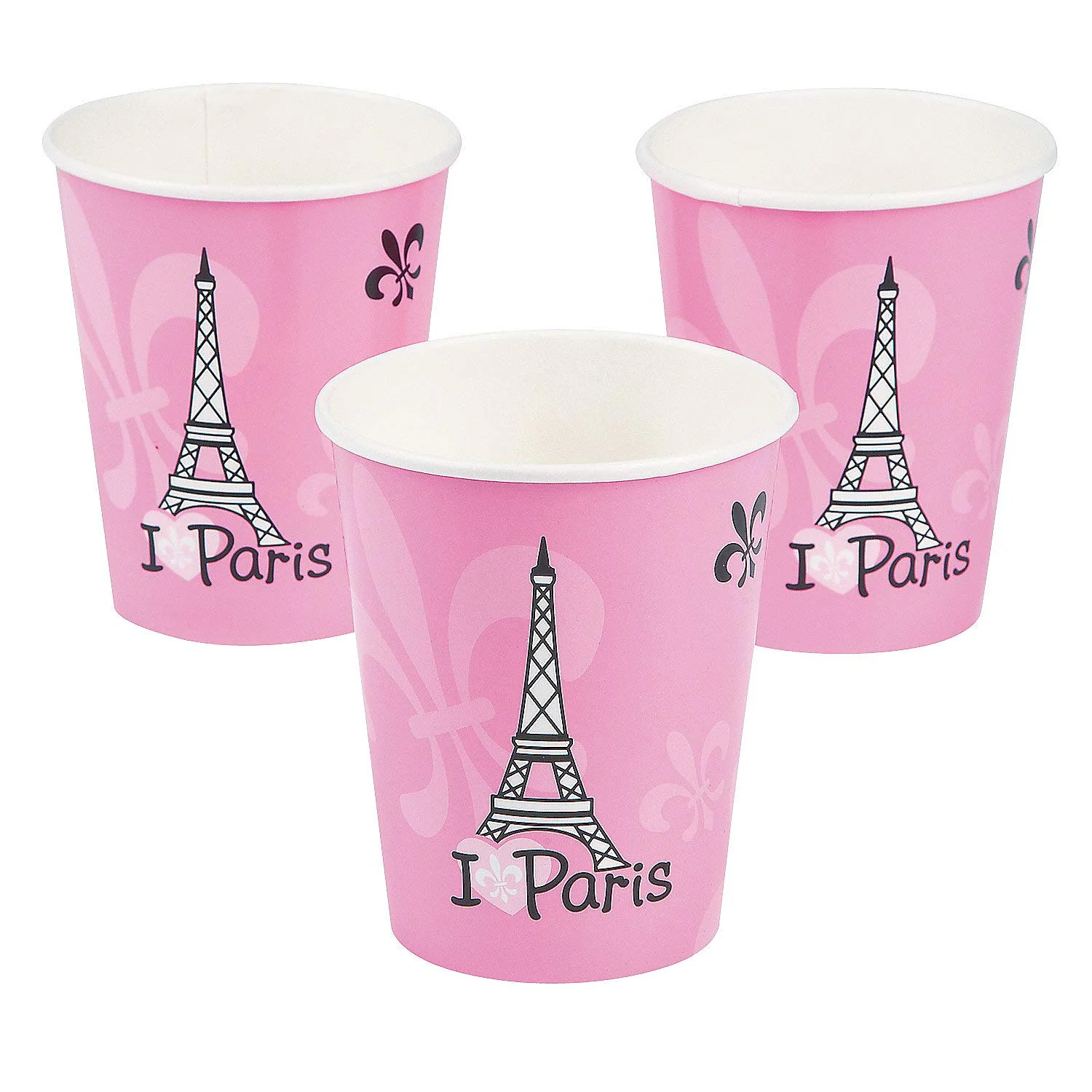 Fun Express - Perfectly Paris 9oz Cup for Birthday - Party Supplies - Print Tableware - Print Cups - Birthday - 8 Pieces