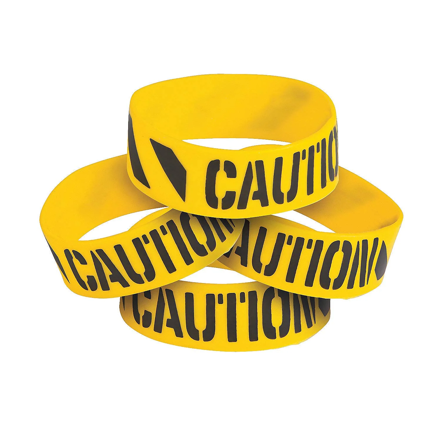 Fun Express - Construction Big Band Rubber Bracelet for Birthday - Jewelry - Bracelets - Rubber Bracelets - Birthday - 12 Pieces