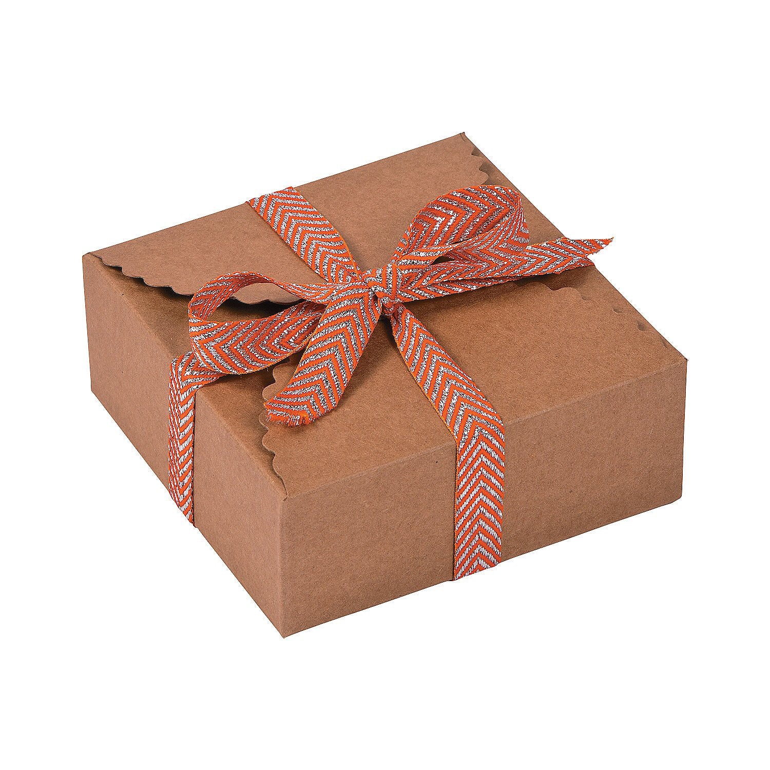 Fun Express Kraft Paper Scalloped Edge Favor Boxes - Party Supplies - 24 Pieces