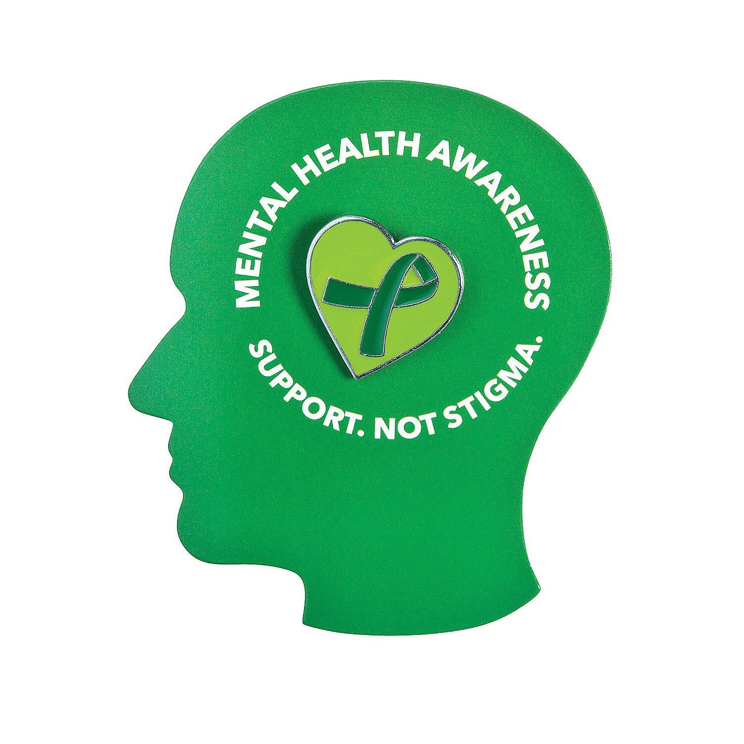 Fun Express Mental Health Awareness Pin on a Card (Set of 12 Metal pins)