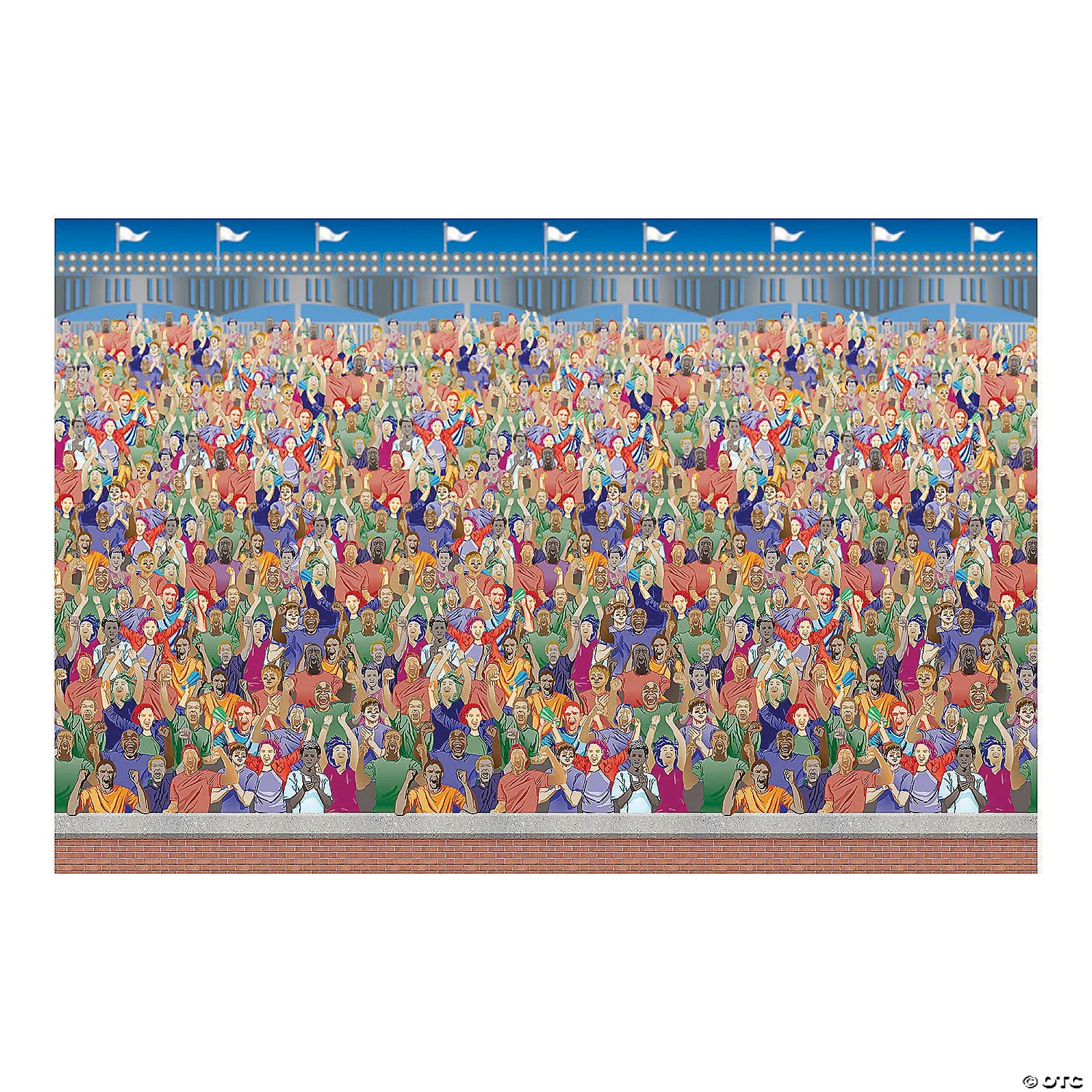 Fun Express Multicolor Plastic Crowd Backdrop (9' x 6') - Pack of 3 - Eye-catching Design, Perfect for Parties, Events & Photoshoots